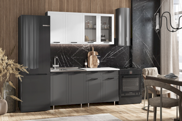 Кухонный гарнитур Монако 1,6 м Компоновка 1 (Миф)